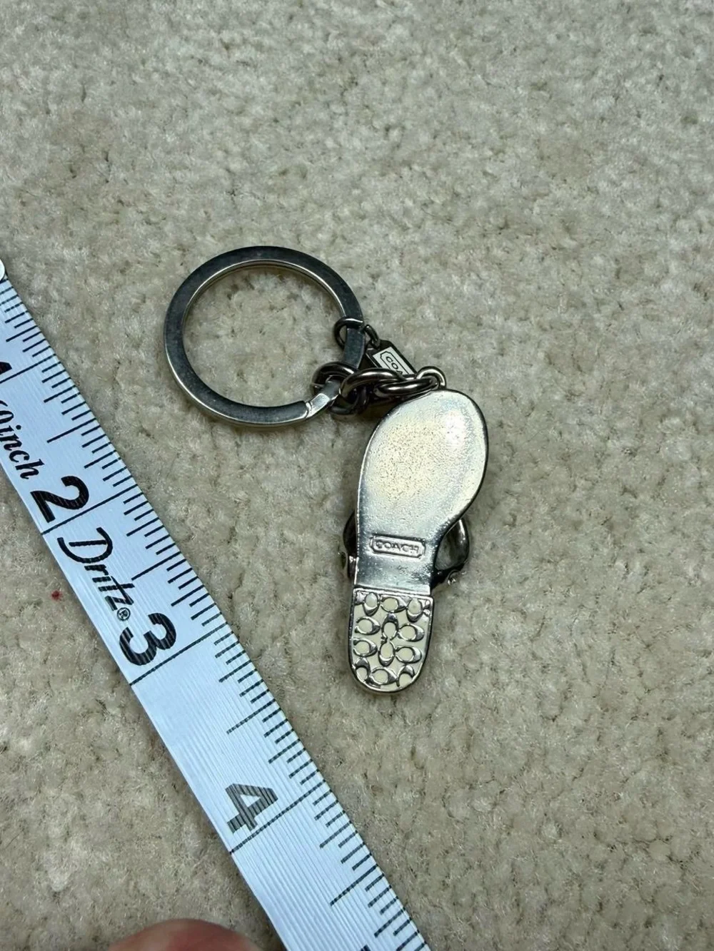 y2k coach enamel flip flop keychain